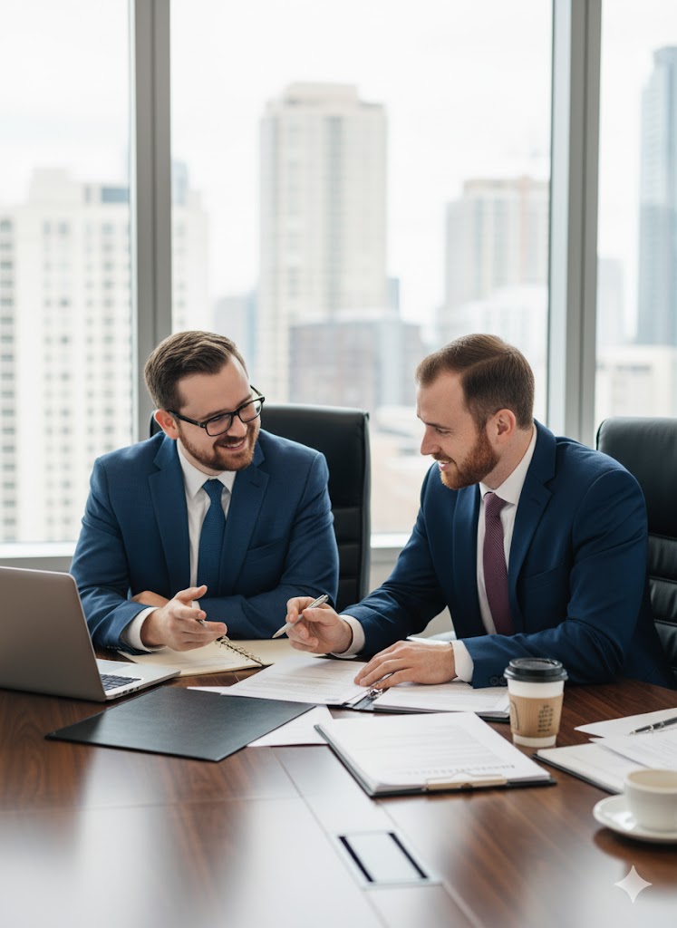 Attorneys reviewing a claim